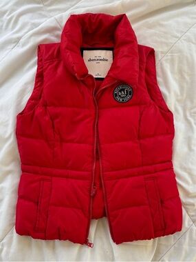 Abercrombie Red Puffer Vest